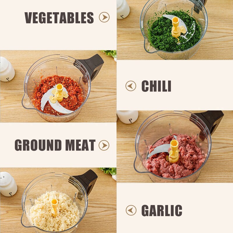 Hand Crank Food Processor Manual Food Chopper Egg Blender Vegetable Dicer Mincer Fruit Chopper MU8669