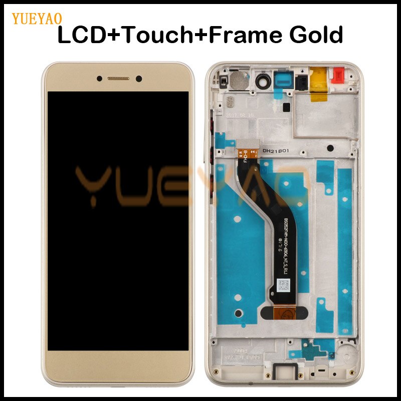 LCD+Frame For HUAWEI P8 Lite Lcd Display Screen Replacement For Huawei P9 Lite LCD SCreen PRA-LA1 PRA-LX1: WithFrame Gold