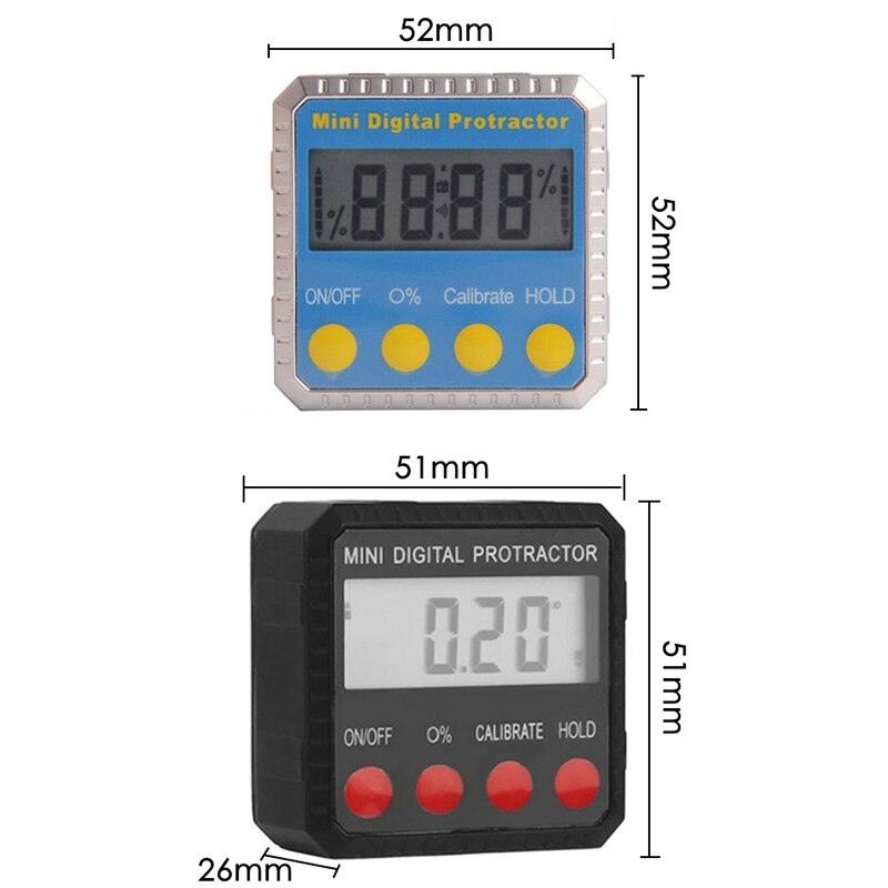 Hoek gradenboog universeel niveau 360 graden mini elektronische digitale gradenboog inclinometer tester meetgereedschap