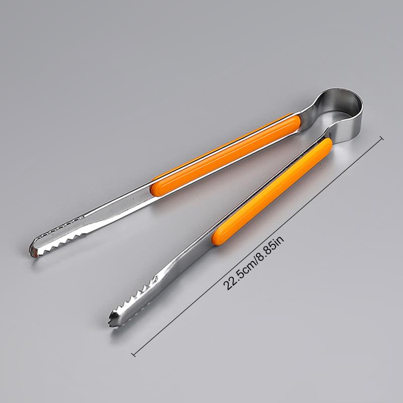 Edelstahl Lebensmittel Zange Kunststoff Griff Grill Zange Brot Zangen für Heimat Küche Kochen Werkzeug Multi-funktion Anti-verbrüHenne Tong: Orange