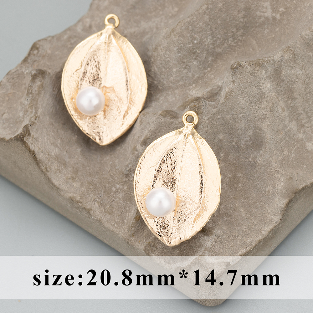 GUFEATHER MD66, sieraden accessoires, 18k goud rhodium plated, koper, bladvorm, sieraden maken, bedels, diy hangers, 6 stks/partij: GRIJS