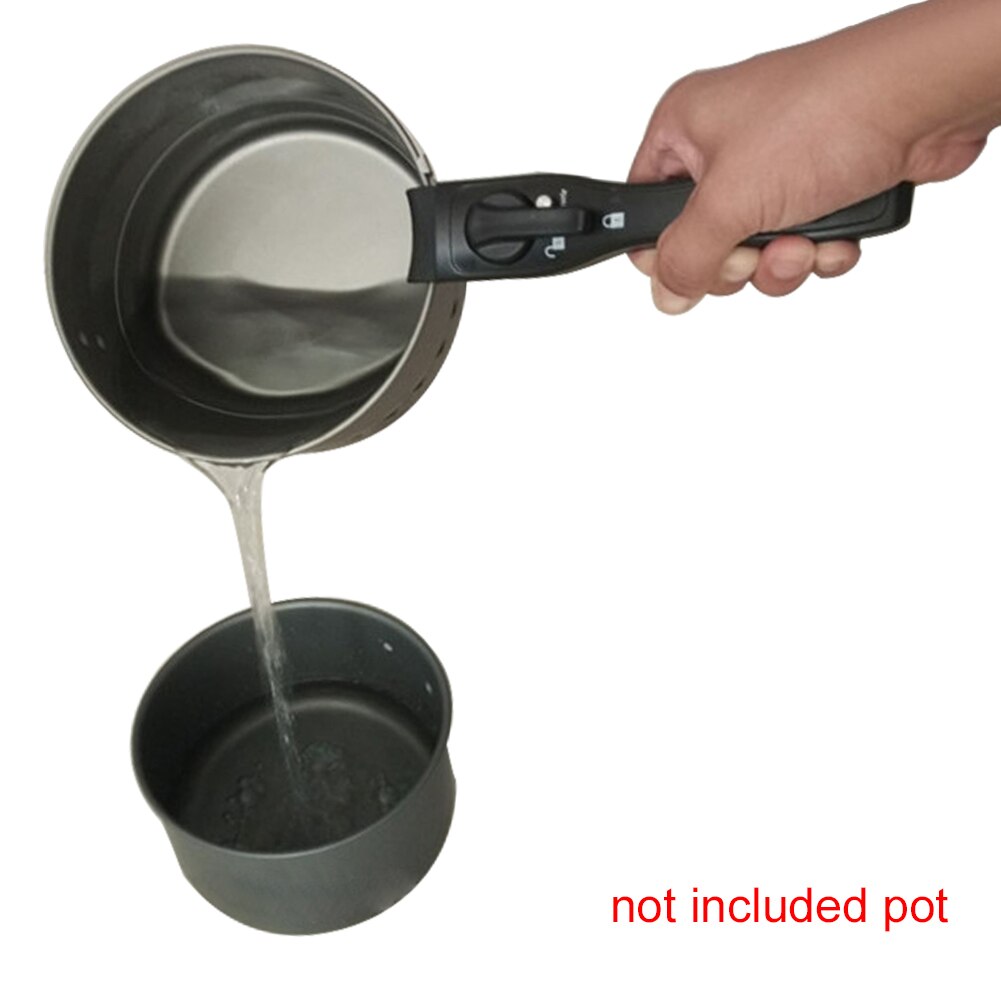 Mango de sartén Universal desmontable, mango de sartén con Clip Woks, reemplazo negro