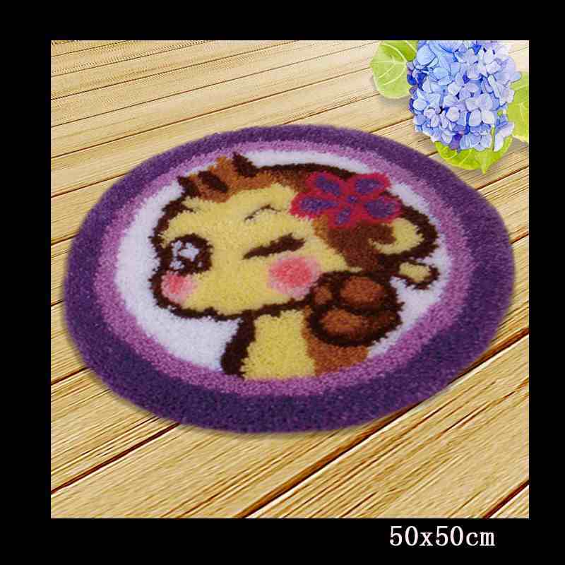 DIY juego de aguja de lengüeta cojín de alfombra tapiz bordado hágalo usted mismo pestillo gancho Smyrna botón cojín animales equipo de colchoneta de costura: White