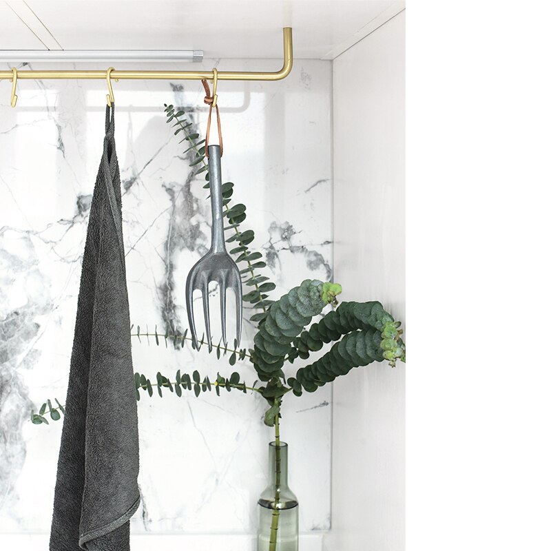 Brass Hanger Kitchen Shelf Bathroom Cabinet Side Furniture Hanger Towel Rail