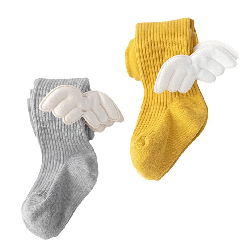 2 paia di Primavera Autunno Bambini Collant Lavorato A Maglia Lungo Calzini E Calzettoni Ali di Angelo ghette