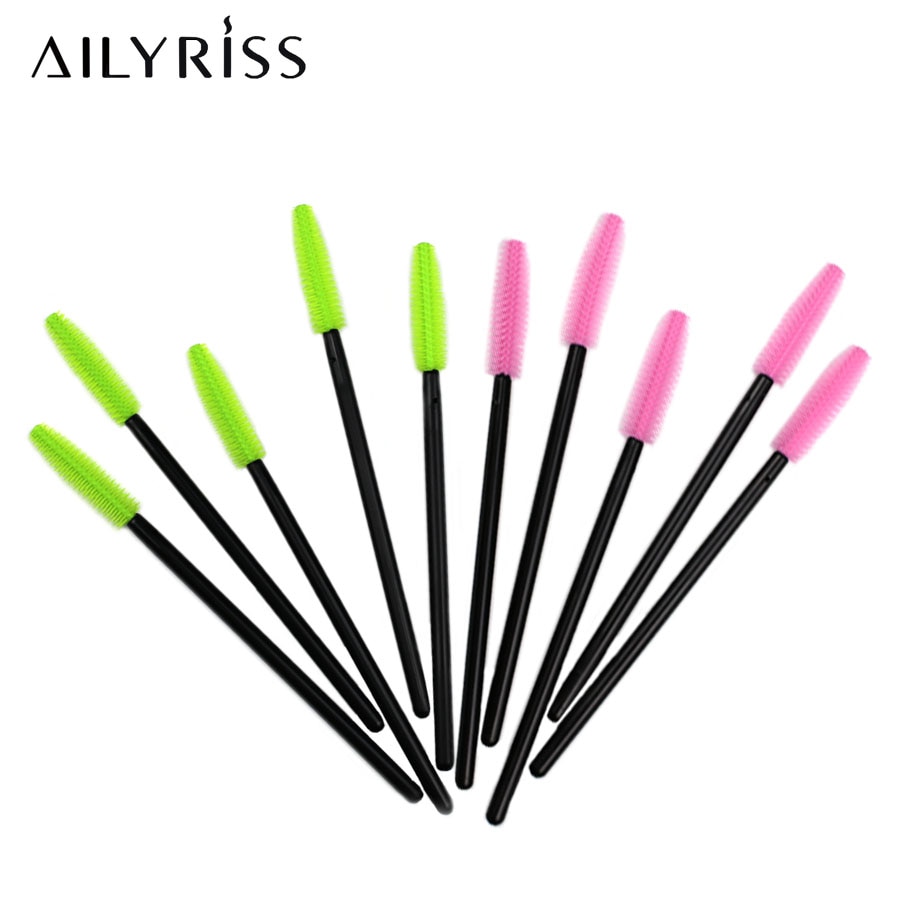 Brosse à sourcils en Gel de Silicone pour femmes, 500 pièces, peigne, Mascara, baguette, Extension de cils, bâton de Mascara, beauté