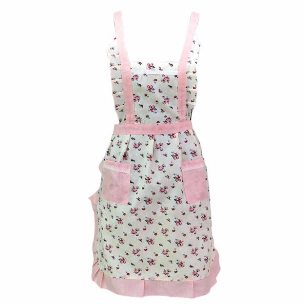 Delantal de tela Floral para mujer, para restaurante casa Cocina Barbacoa con bolsillo, babero de cintura, delantal para mujer #45