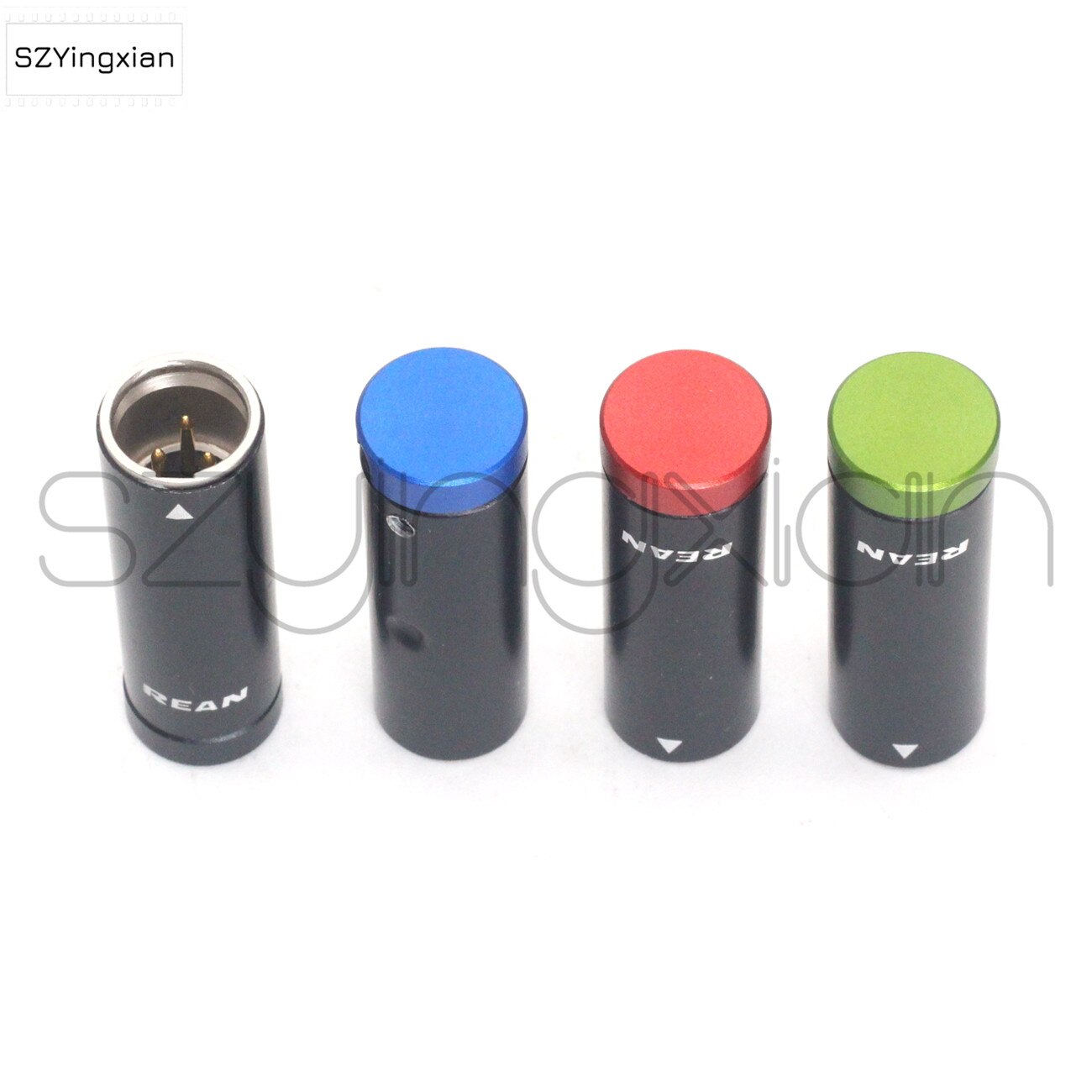Mini XLR TA3F de 3 agujeros hembra, TA3M de 3 pines macho/enchufe de audio, cubierta plana, color rojo, azul, verde y negro