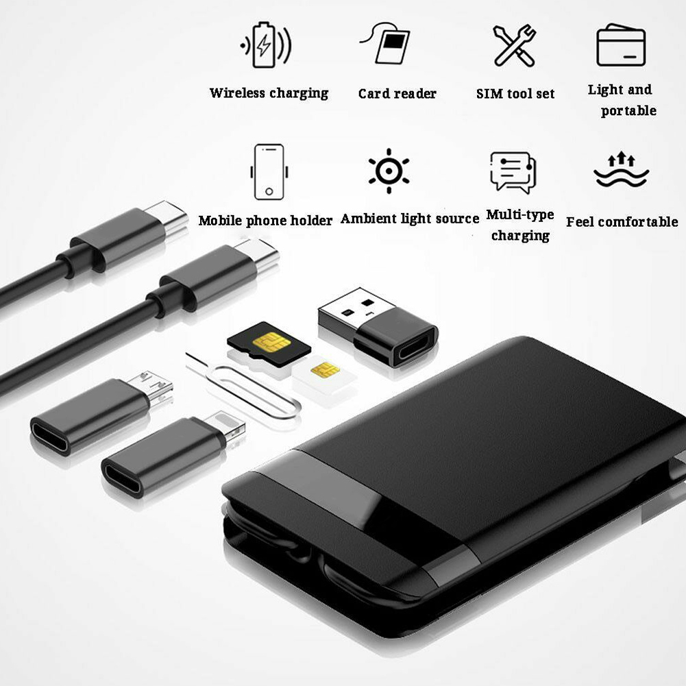 LED Licht Universele Opslag Draagbare Type C Adapter Kaart Reizen Multifunctionele Connector Datakabel Smart Opladen Elektronica