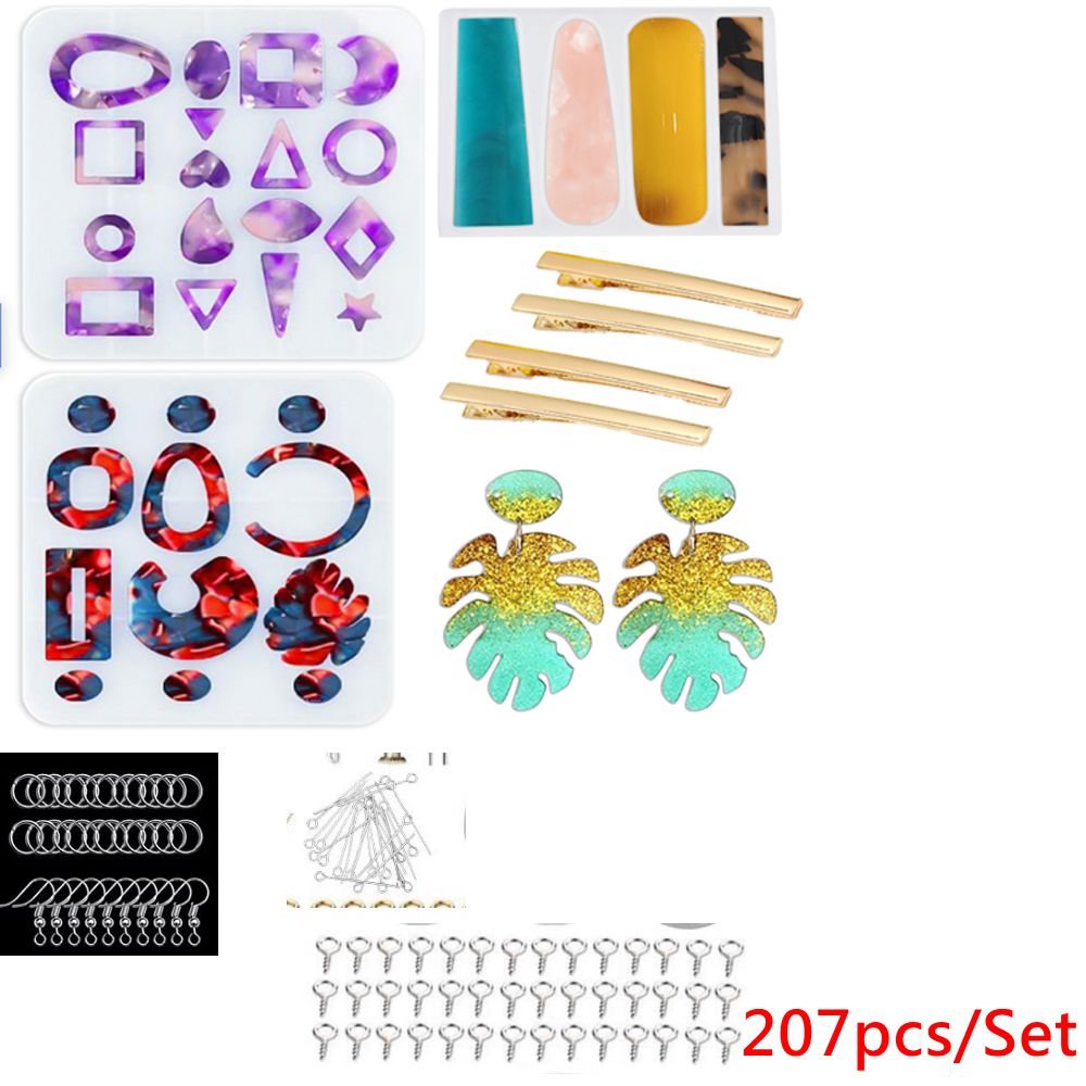 Mixed Style Jewelry Epoxy Casting Molds Tools Set Silicone UV Casting Tools Clay Resin Casting Molds For Jewelry making DIY