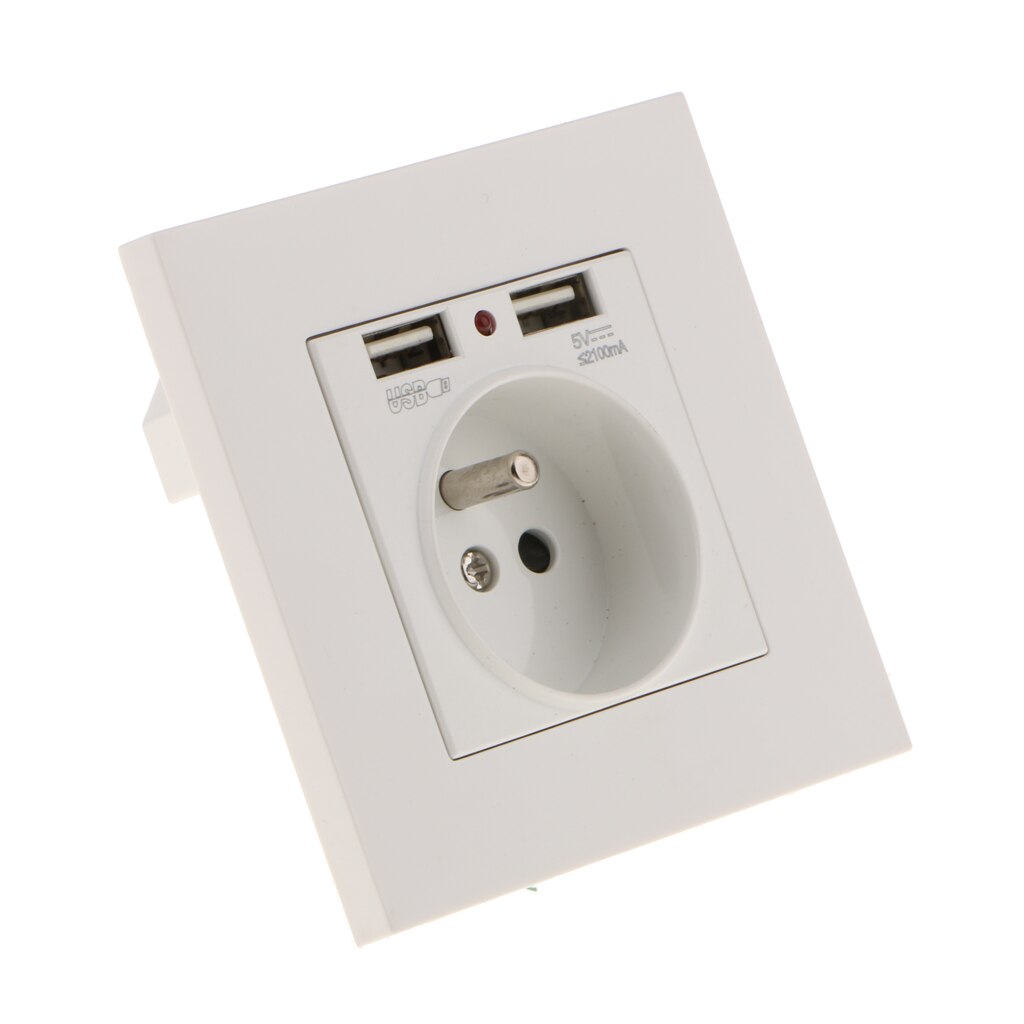 Wall Mount Receptacles Charger with dual socket hole and usb ports, for home appliances, charging simultaneously without adapter