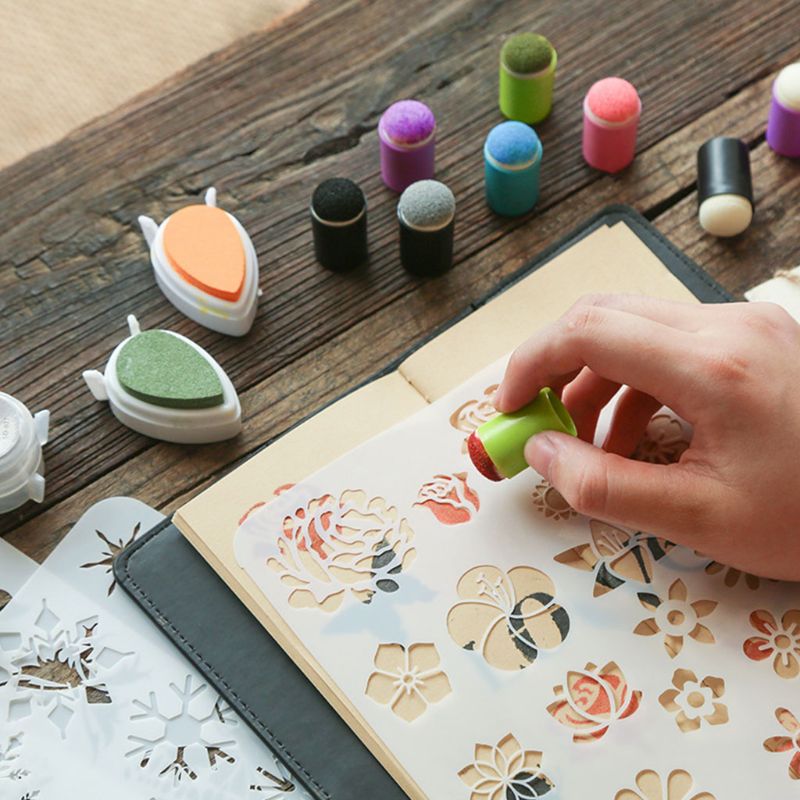 Esponjas para dedos con estuche de almacenamiento, paquete de 40 esponjas para dibujar, pintar, estampar, hacer tarjetas