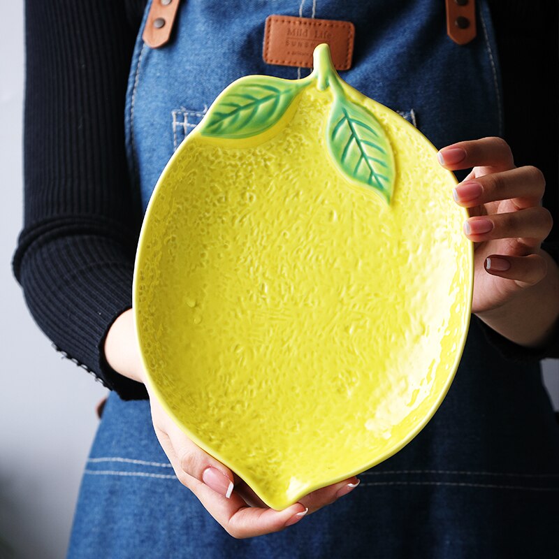 2 stk sød citron morgenmad dessert skål keramisk frugt tallerken japansk husholdning keramik bordservice middagssæt porcelæn