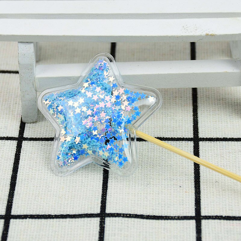 Relleno de lentejuelas de unicornio, Decoración de Pastel de estrellas, para magdalenas, de cumpleaños, decoración de ducha de bebé hojaldre para Postres, 5 uds.: A08