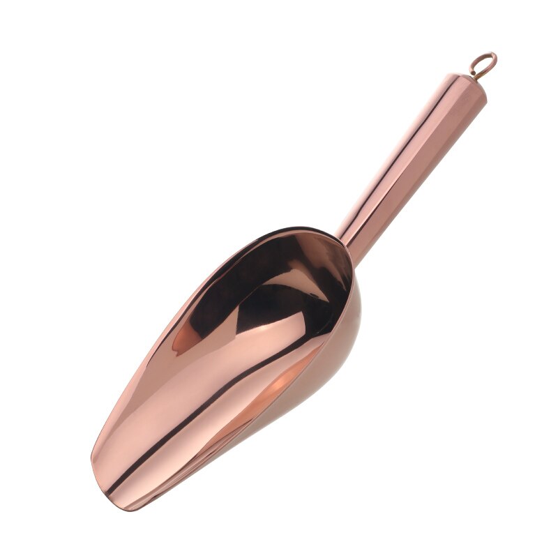 Cucharas de acero inoxidable para hacer cubitos de hielo, cucharas coloridas para harina, cucharas de comida, utensilios de cocina para Buffet, 1 unidad: Rose gold