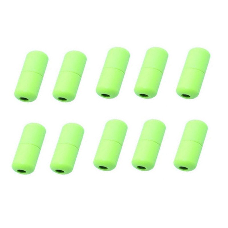 10 Uds. De cierres elásticos para cordones, cierre de cápsula de Metal, hebillas de punta, sin cordones, accesorios para cordones: Verde fluorescente
