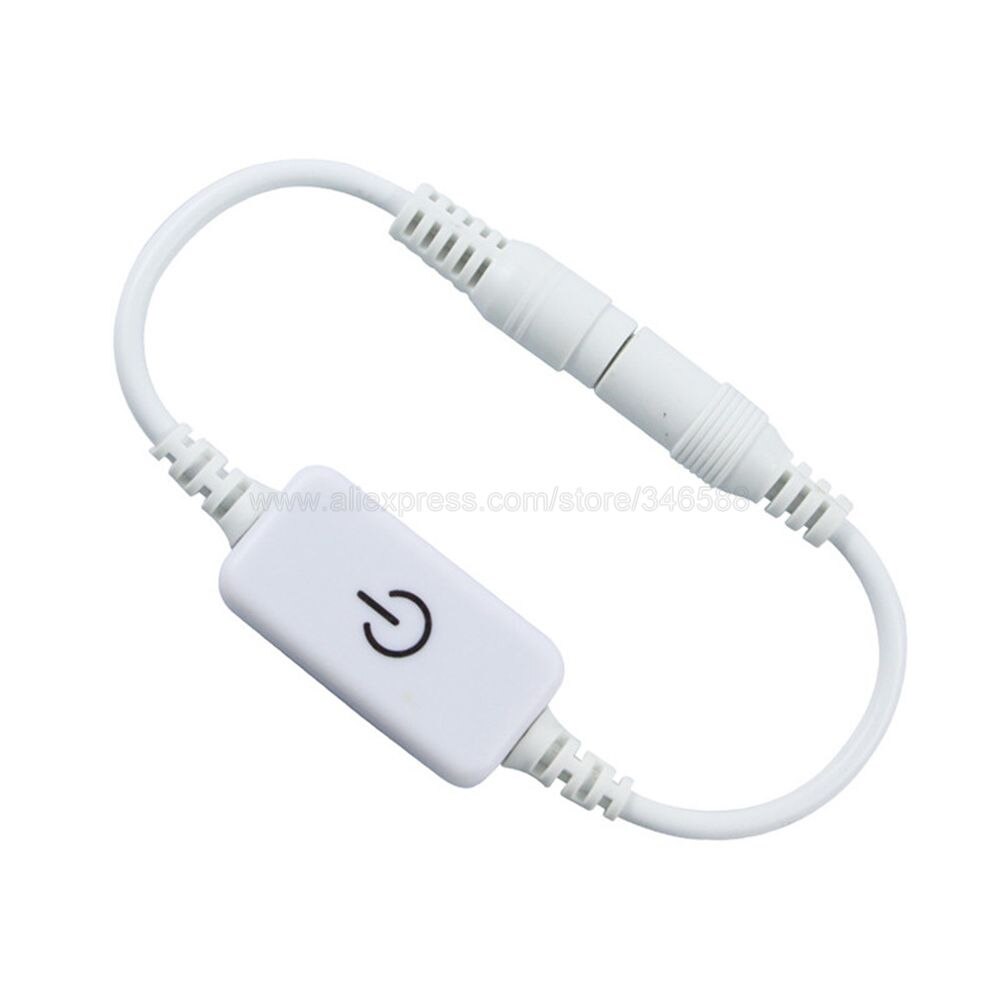 DC 12V 24V 4A iTouch Dimmer Switch Brightness Adjustable LED Dimmer Controller Plastic Black / White for Single Color LED Strip: White
