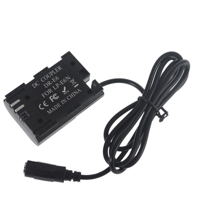 Camera Power Type-C to DR E6 Dummy Battery Compatible with EOS R5 R6 R 5D Mark II III IV 5DS R 6D 7D II 60D 60Da 70D 80D 1XCE