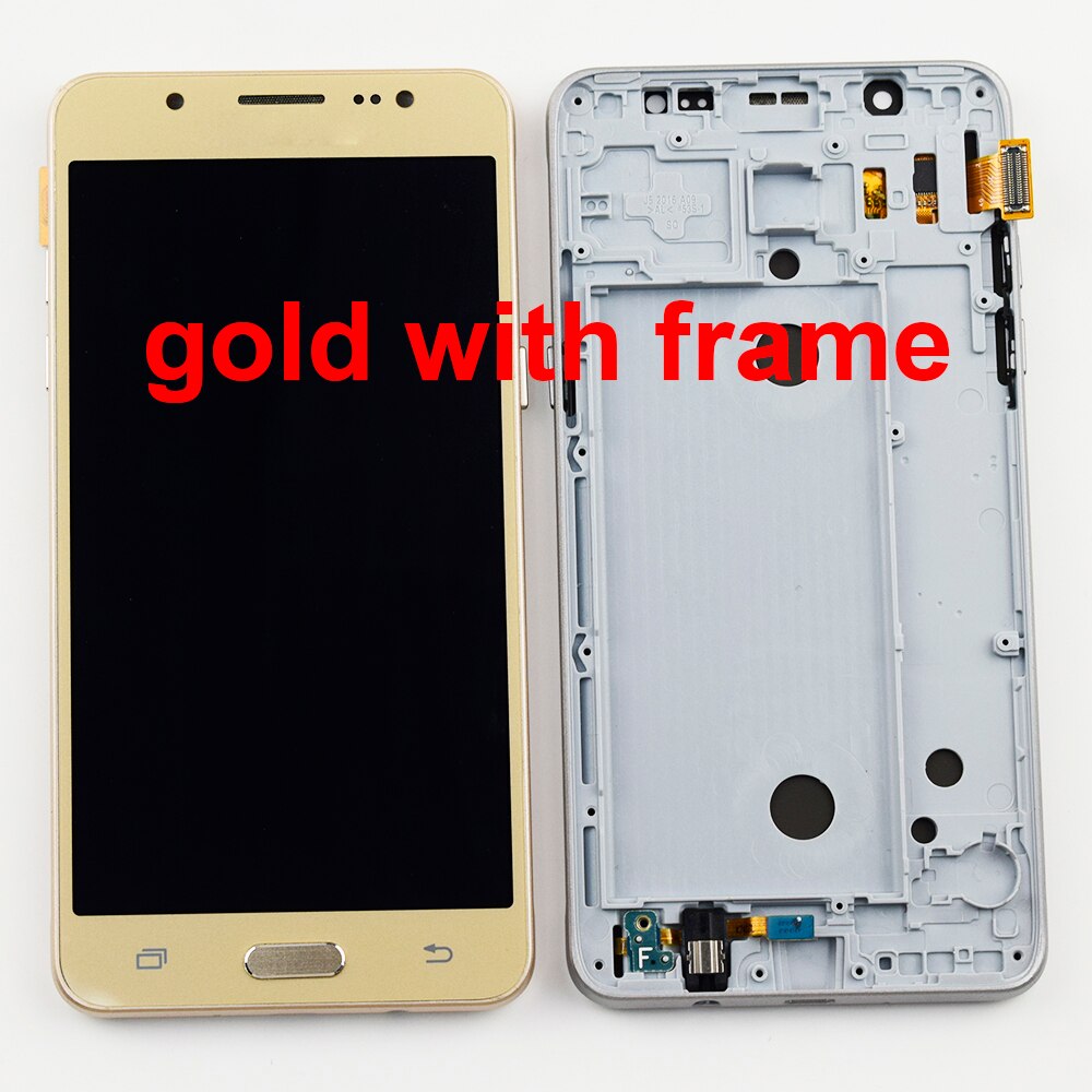 Pour Samsung Galaxy J5 écran LCD J510 SM J510F J510FN J510M J510Y/DS panneau LCD + cadre d'assemblage de numériseur d'écran tactile: gold with frame