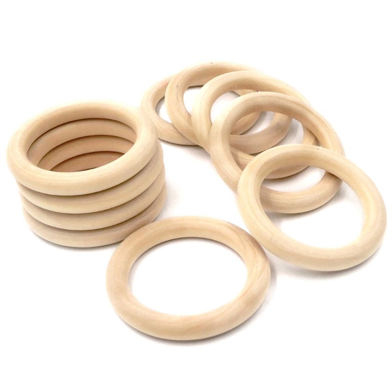 Houten ringen, natuurlijke houten ringen voor knutselen, doe-het-zelf babybijtringen, onafgewerkte houten cirkels, hangerconnectoren, sieraden maken