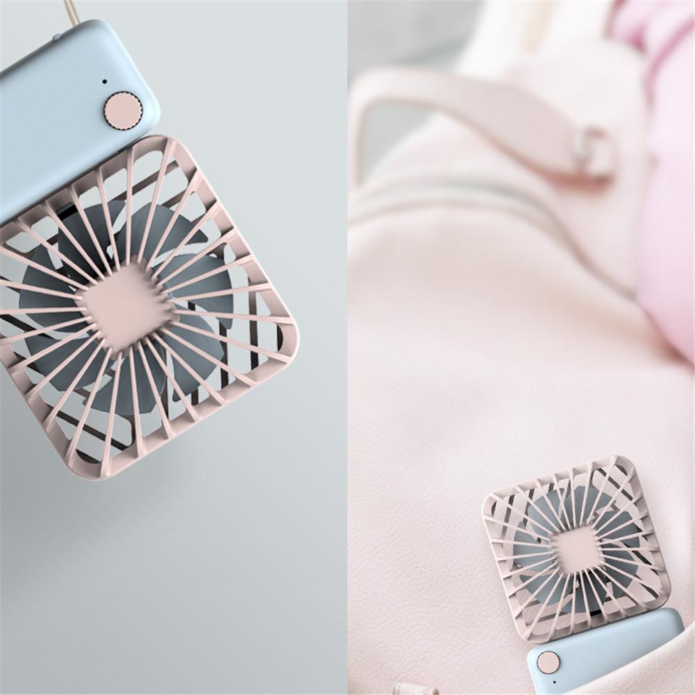 Eastvita usb-oplaadventilator, vierkante kleine ventilator, mini-mute, schattige, draagbare, hangende elektrische nekventilator