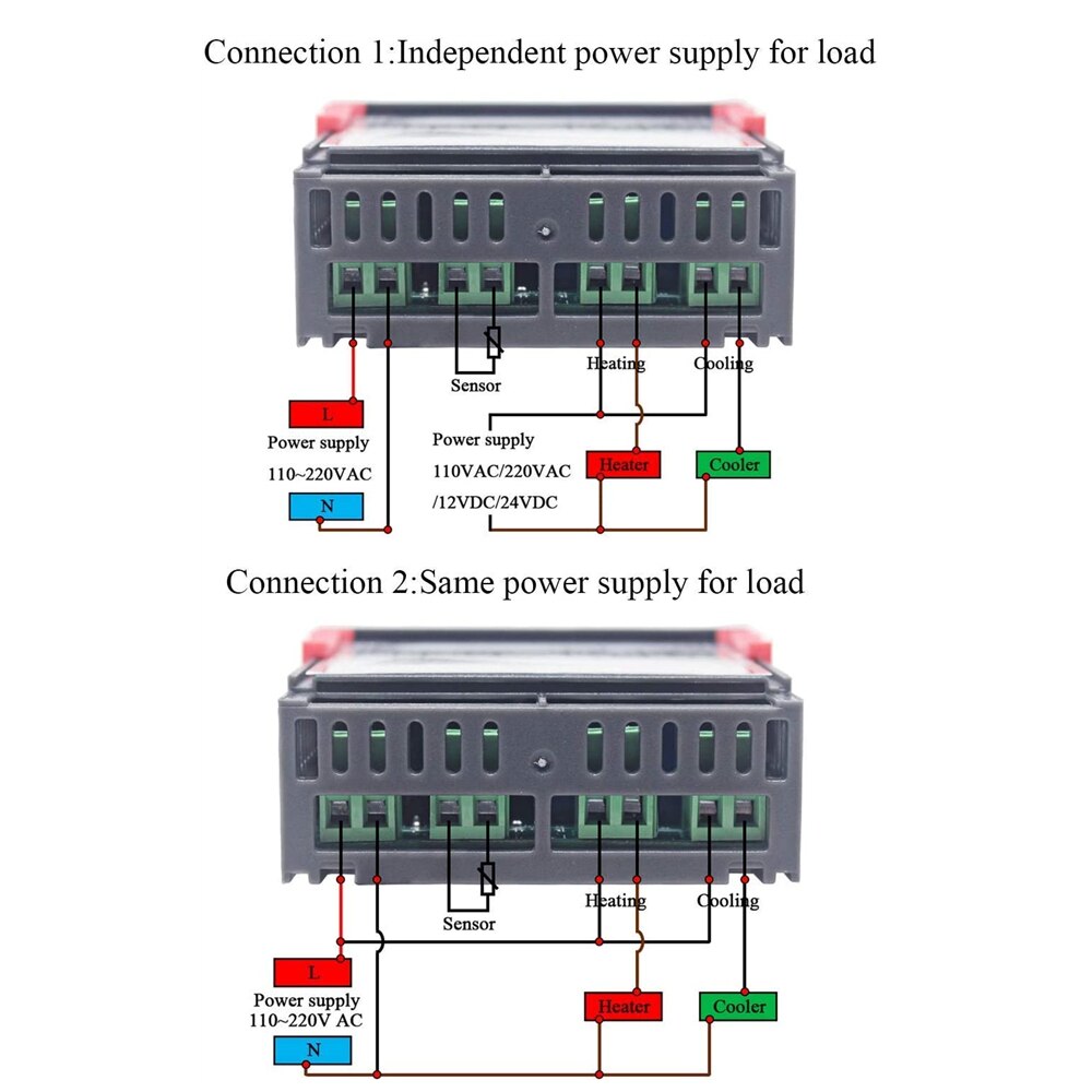 STC-1000 12v 24v 220v digital controlador de temperatura termostato termorregulador incubadora relé 10a led aquecimento refrigeração stc1000