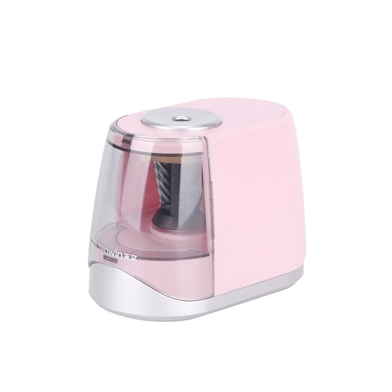 TENWIN – taille-crayon automatique électrique, mignon, taille-crayon, batterie, crayons pour enfants, papeterie robuste, kawaii, bureau: Pink