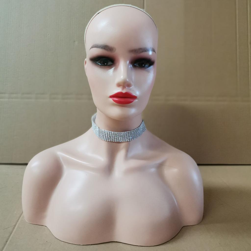 Wig Display Head 20.5inch Head Wig Model Making Mannequin Head Hat Headwear: Skin