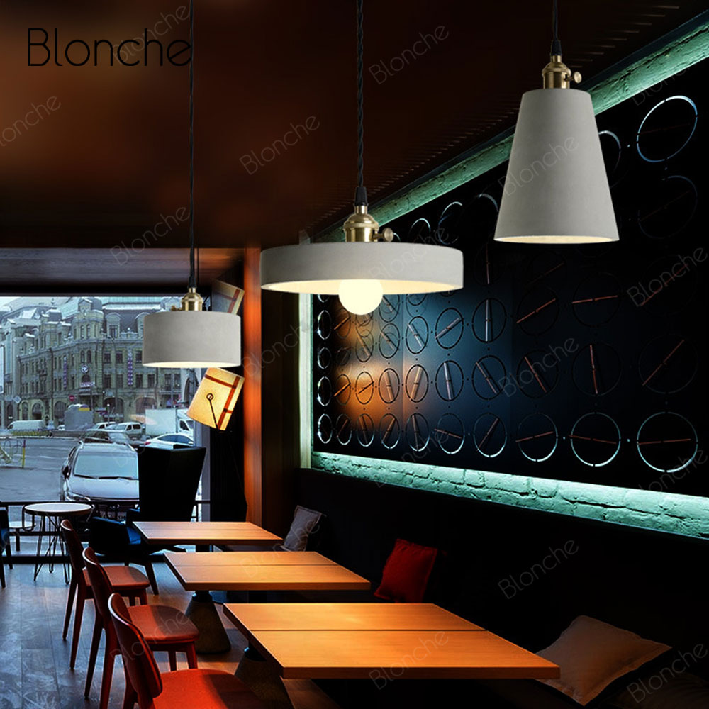 Loft cement taklampor retro industriell taklampa för bar restaurang café inredning hänglampa modern led belysningsarmaturer