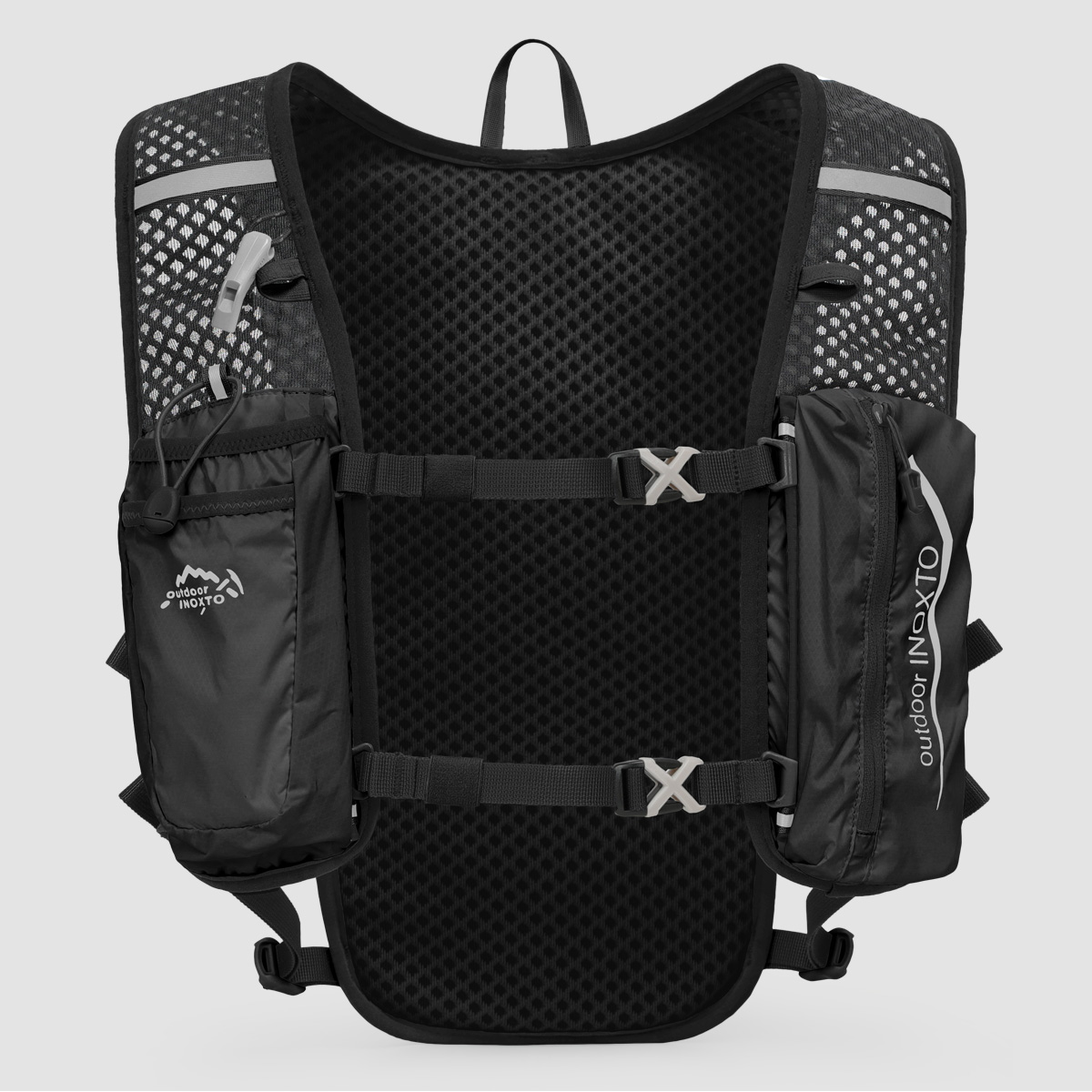 Reflektierende Weste für Damen und Herren, verstellbarer Brustgurt, Lauf-Trinkweste, leichter reflektierender Trinkrucksack