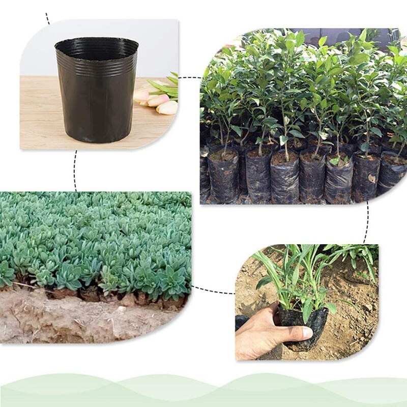 500Pcs Kwekerij Pot Plastic Plant Propagatie Container Grow Bag Tuin 8cmX8cm