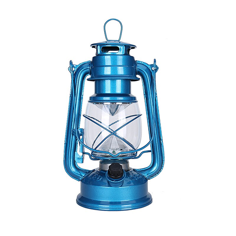 Retro oljelampa tält camping led ljus vintage stil fotogenlampa bredvid ljus för bar kafé led lampor batteriljus: Ljusblå