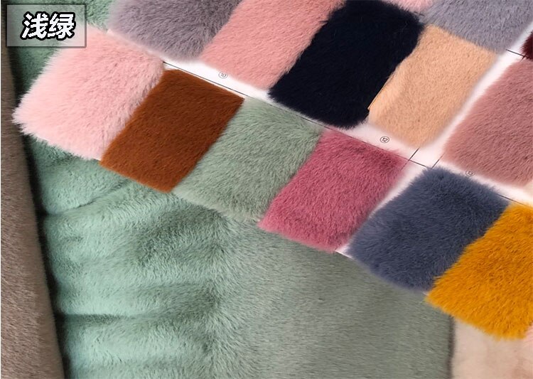 1400G Verdikte Diy Imitatie Nerts Bont Pluche Stof Voor Teller Kledingstuk Homedecor Kunstmatige Wol Fluwelen Stof 0.5X1.6M: light green