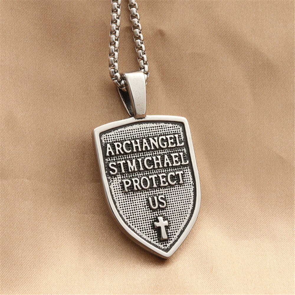 Pendentif médaillon de la Saint-valentin pour homme, collier en acier inoxydable