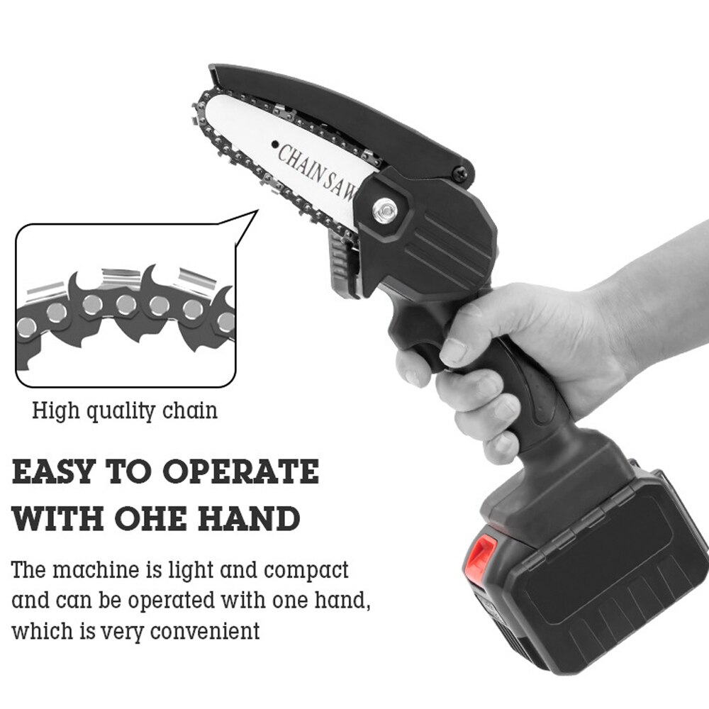 Mini Electric Saw Portable Electric Pruning Saw Small Wood Spliting Chainsaw One-handed Woodworking Tool for Garden Orchard