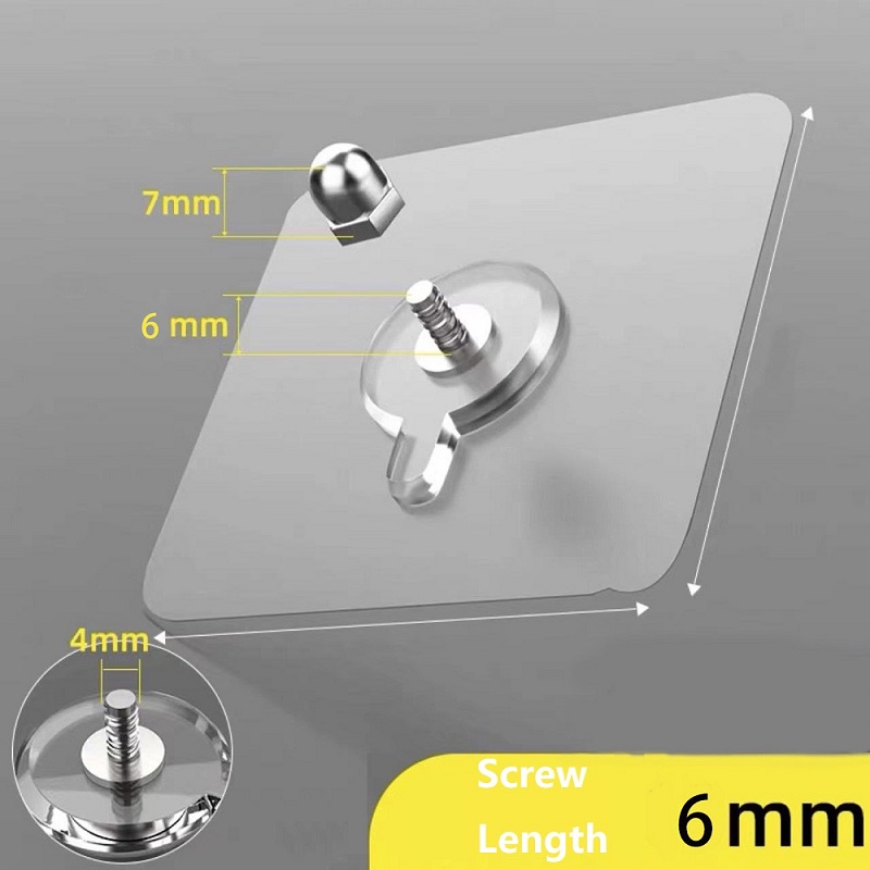 Zelfklevende schroefsticker muurhaken voor het ophangen van kleverige haken Herbruikbare naadloze haak voor badkamer keuken 5 stuks: Light Grey