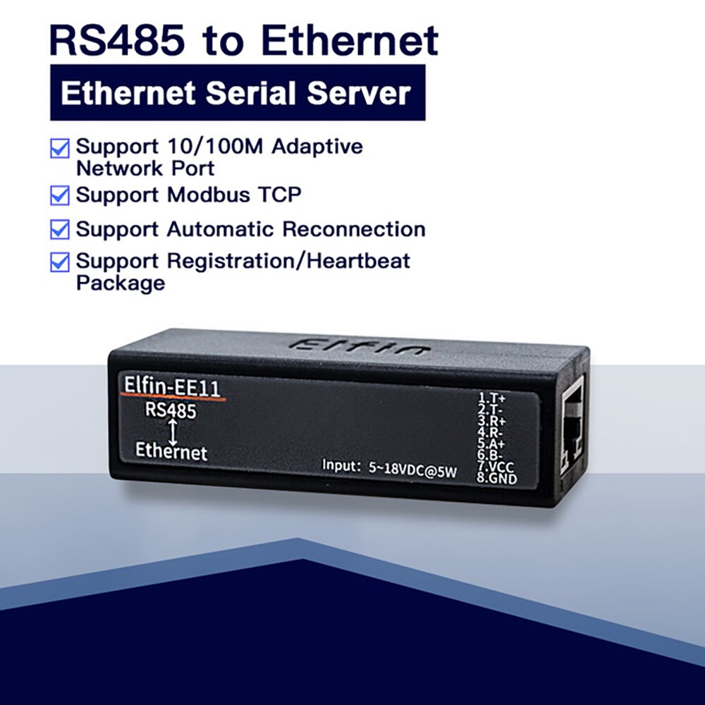 RS485 to Ethernet Module Ethernet Serial Port Server RJ45 Converter Network Device Support TCP IP Telnet Modbus Protocol EE11