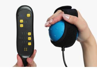 Stroke electric finger massager hemiplegia compress finger vibration physiotherapy ball hand rehabilitation equipment traini: Blue