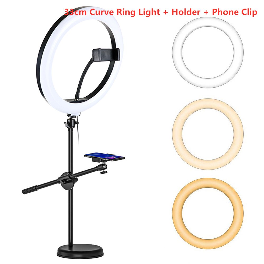 Dimmbare LED Ring-Licht Mit Einbeinstativ Halterung Telefon Halfter Für NäGel Kunst Video Live Tiktok Fotografie Beleuchtung Stehen: art F