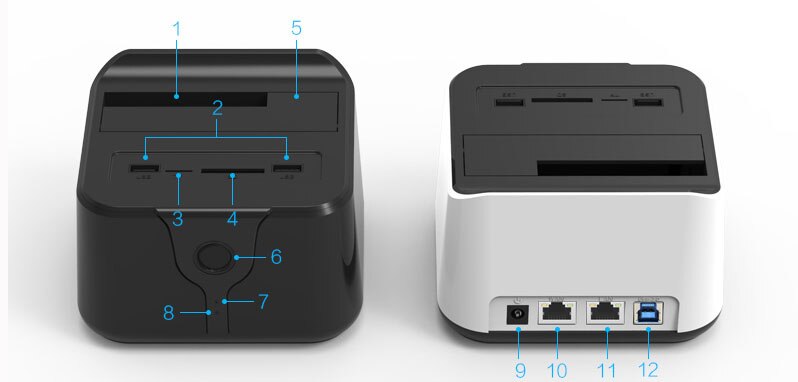 hdd 3.5 2.5 to usb 3.0 1 bay SD TF SATA to 6TB into WiFi Router storage box drive slim enclosure case for notebook