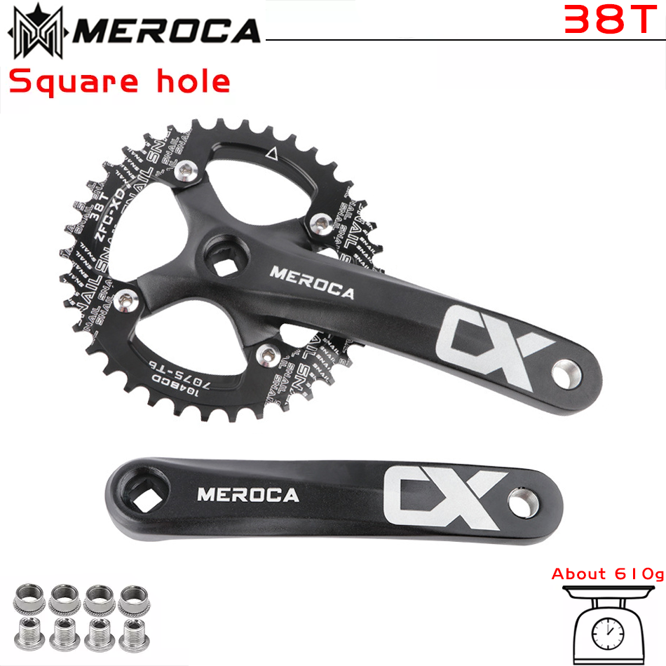 MEROCA Bicycle Crank Chainwheel 104BCD MTB Bike Crankset Aluminum Alloy with Bottom 170mm Crank Black 32/34/36/38/40/42T Plate: PURPLE