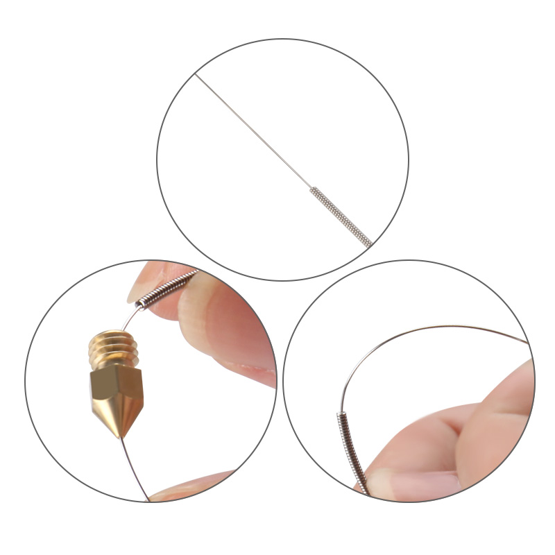 Mk8 tip nozzle cleaning kit esd-15/12 tweezers 0.4mm Nozzles*10 Copper Extrusion Part Stainless Steel Cleaning Needle 0.4mm *10