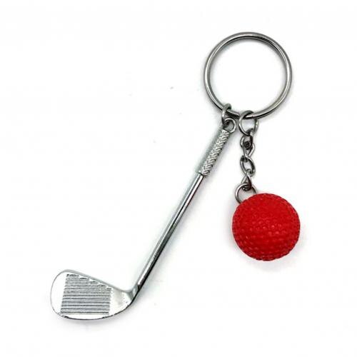 Llaveros colgantes para Mini Club de Golf, llaveros creativos, palos deportivos, adornos de recuerdo para aficionados, 10 Uds.: Rojo