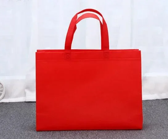 hoogwaardige herbruikbare opvouwbare boodschappentas Grote niet-geweven draagtas Opberghandtas Kruidenier Eco-vriendelijke tassen: Rood