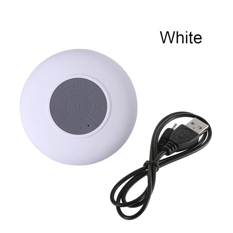 Vattentät bluetooth högtalare bärbar sucker trådlös mini stereo bas trådlös subwoofer handsfree badrum högtalare 1 st: Vit