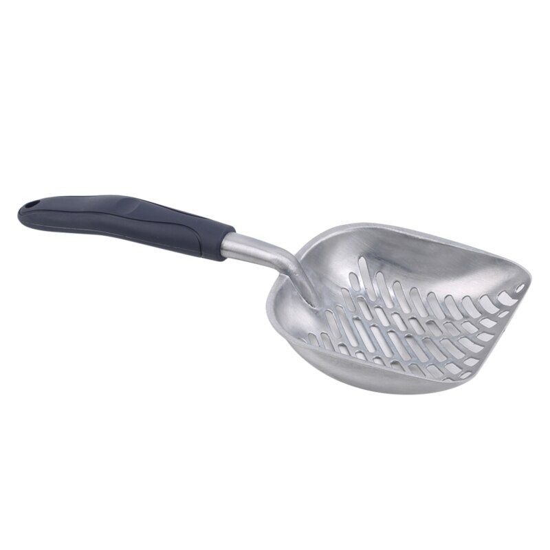 Grande cuillère à litière en métal pour chat, tamis avec pelle profonde et poignée ergonomique, en aluminium résistant: Blue