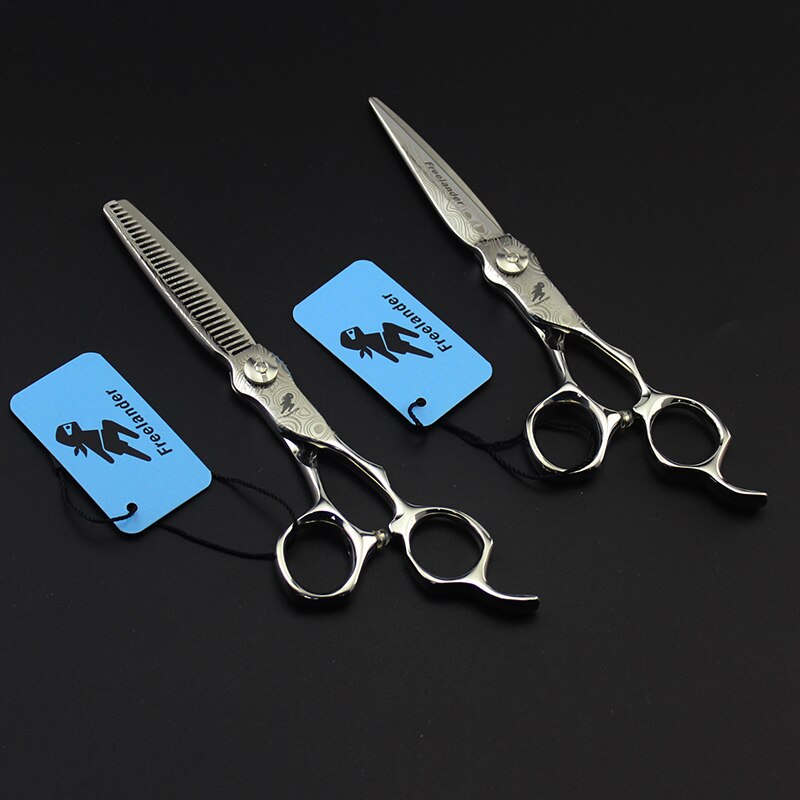 de 6 pulgadas Damasco recta de adelgazamiento de corte de pelo tijeras de peluquería Estilo tijeras de corte de la personalidad de la pintura