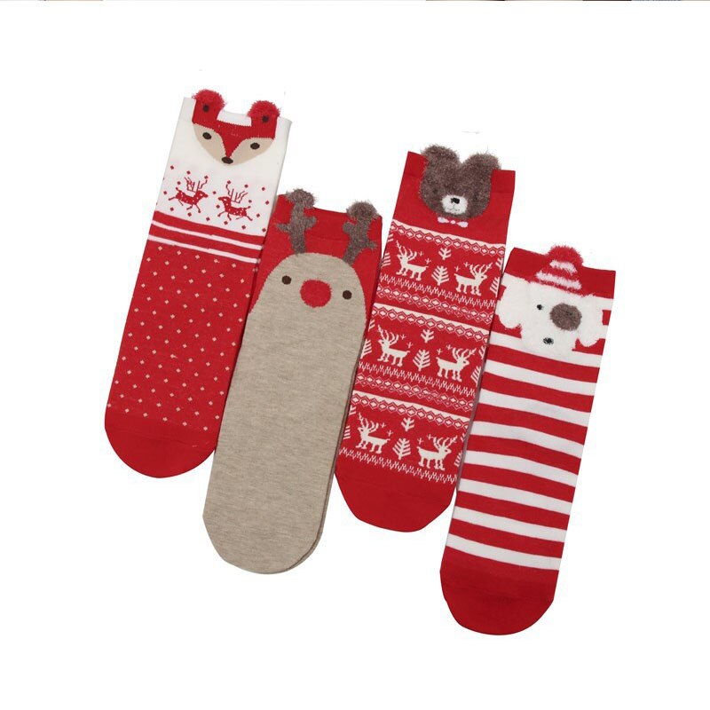 4 Pairs/set Santa Christmas Socks Decoration Merry Christmas Ornament Happy Year Xmas Noel Navidad Natal: 1