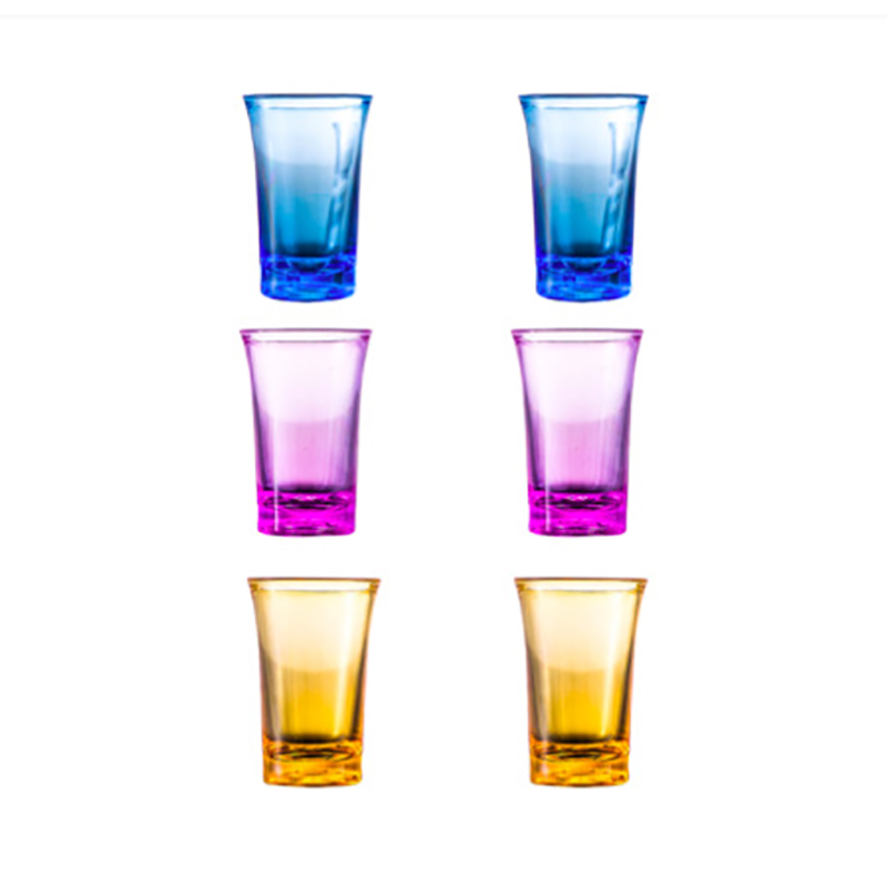 Acryl Materiaal 6 Shot Dispenser Houder Carrier Caddy Liquor Dispenser Wijn Whisky Bier Dispenser Holder Drinken Games Gereedschap: 6pcs Cup RGB