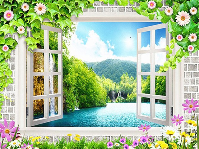 HUACAN peinture par numéros fenêtre paysage dessin sur toile peint à la main Art photo Kits bricolage décoration de la maison: SZHC1-2599